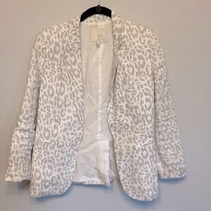 Joie leopard-print linen blazer